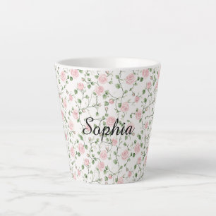 Mooie Roze Rozen Bloemig   Latte Mok