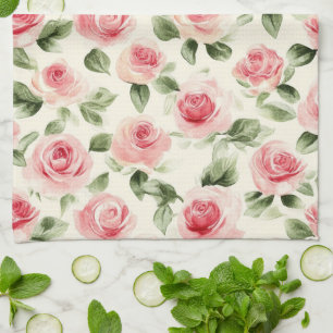 Mooie Roze Rozen Bloemig Theedoek
