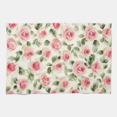 Mooie Roze Rozen Bloemig Theedoek (Horizontaal)
