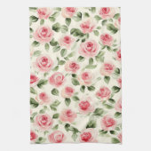 Mooie Roze Rozen Bloemig Theedoek (Verticaal)