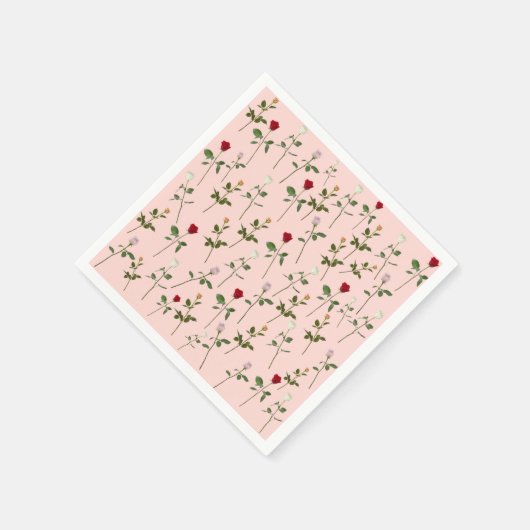 Mooie Roze Rozen Bloemige Bruids Shower Servetten (Hoek)