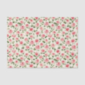 Mooie Roze Rozen Bloemige Bruidsdouche Tissuepapier (Voorkant)