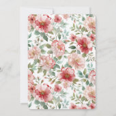 Mooie Roze Rozen Bloemige Bruiloft Kaart (Achterkant)