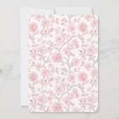 Mooie Roze Rozen Bloemige Bruiloftsdouche Kaart (Achterkant)