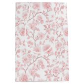 Mooie Roze Rozen Bloemige Bruiloftsdouche Medium Cadeauzakje (Voorkant)