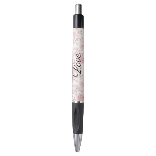 Mooie Roze Rozen Bloemige Liefde Pen (Voorkant Verticaal)