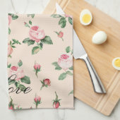 Mooie Roze Rozen Bloemrijke Bruids Bruiloft Theedoek (Quarter Fold)