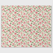 Mooie Roze Rozen Bloemrijke Bruids-Shower Cadeaupapier (Vlak)