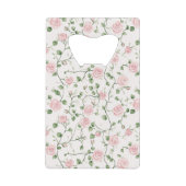 Mooie Roze Rozen Bloemrijke Bruidsdouche Creditkaart Flessenopener (Voorkant)