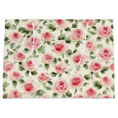 Mooie Roze Rozen Bloemrijke Bruidsdouche Groot Cadeauzakje (Voorkant)