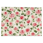 Mooie Roze Rozen Bloemrijke Bruidsdouche Groot Cadeauzakje (Achterkant)