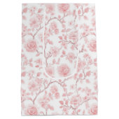 Mooie Roze Rozen Bloemrijke Bruidsdouche Medium Cadeauzakje (Achterkant)