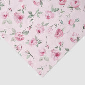 Mooie Roze Rozen Bloemrijke Bruidsdouche Tissuepapier (Detail)