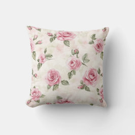 Mooie Roze Rozen Bloemrijke Bruiloft Kussen