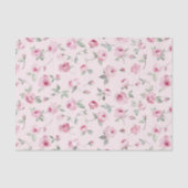 Mooie Roze Rozen Bloemrijke Bruiloftsdouche Tissuepapier (Voorkant)