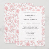 Mooie Roze Rozen Bloemstuk Bruiloft Kaart (Voorkant / Achterkant)