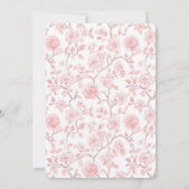 Mooie Roze Rozen Bloemstuk Bruiloft Kaart (Achterkant)
