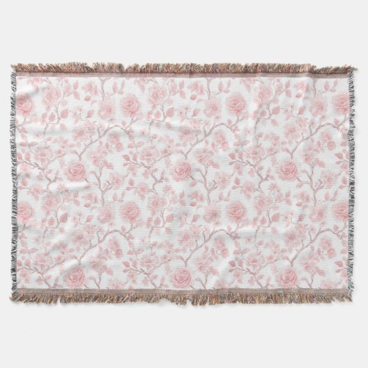 Mooie Roze Rozen Bloemstuk Deken (Voorkant)