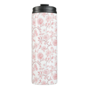 Mooie Roze Rozen Bloemstuk Thermosbeker