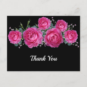 Mooie Roze Rozen Boeket Bloemen Bedankt Briefkaart
