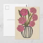 Mooie Roze Rozen Briefkaart (Voorkant / Achterkant)