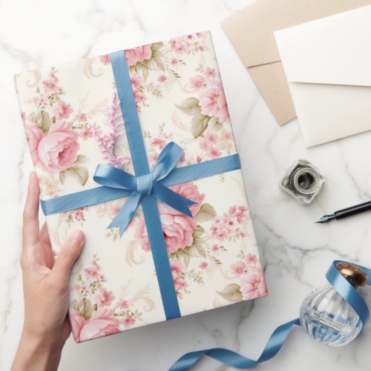 Mooie Roze Rozen Cadeaupapier (Geschenken)