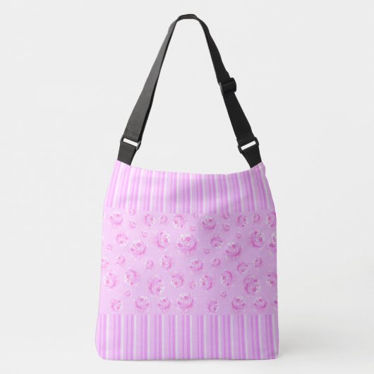 Mooie Roze Rozen Crossbody Tas (Voorkant)