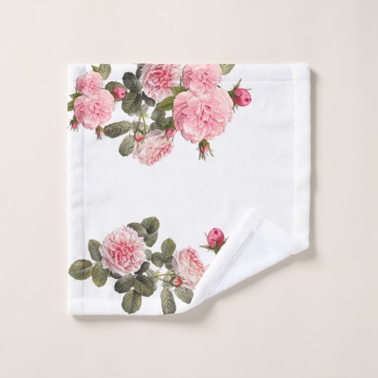 Mooie roze rozen, Custom Bad Handdoek (Wasdoekje)