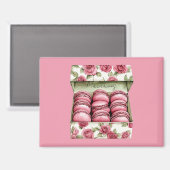 Mooie Roze Rozen Doos Macarons Magneet (Voorkant / Achterkant)