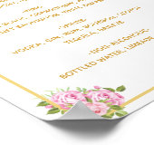 Mooie roze rozen Drinken Menú Poster (Hoek)