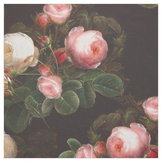 Mooie roze rozen en buds stof (Swatch)