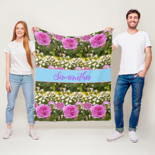 Mooie roze rozen en Daisies Floral Fleece Deken