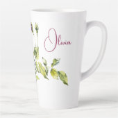 Mooie Roze Rozen en Vaas Latte Mok (Rechts)