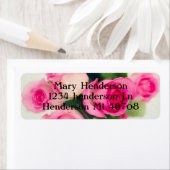 Mooie roze rozen etiket (Insitu)