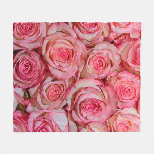 Mooie roze rozen fleece deken (Voorkant (Horizontaal))