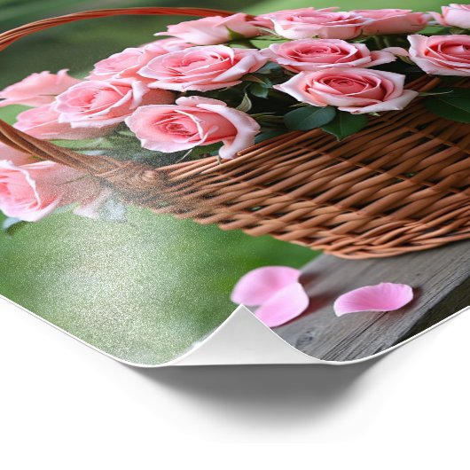 mooie roze rozen foto afdruk (Hoek)