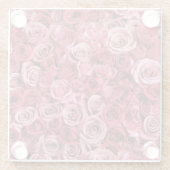 Mooie roze rozen glazen onderzetter (Achterkant)