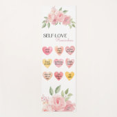 Mooie roze rozen hartvormige zelfliefde citaten yogamat (Voorkant)