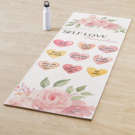 Mooie roze rozen hartvormige zelfliefde citaten yogamat