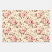 Mooie Roze Rozen Inpakpapier Vel (Voorkant)