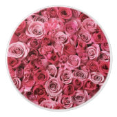 Mooie roze rozen keramische knop (Voorkant)