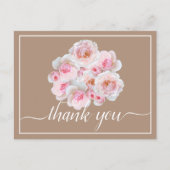 Mooie Roze Rozen Kleur Achtergrond Chic Bedankt Briefkaart (Voorkant)