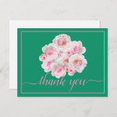 Mooie Roze Rozen Kleur Achtergrond Chic Bedankt Briefkaart (Voorkant / Achterkant)