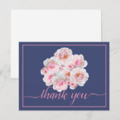 Mooie Roze Rozen Kleur Achtergrond Chic Bedankt Briefkaart (Voorkant / Achterkant)