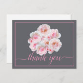 Mooie Roze Rozen Kleur Achtergrond Chic Bedankt Briefkaart (Voorkant / Achterkant)