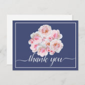 Mooie Roze Rozen Kleur Achtergrond Chic Bedankt Briefkaart (Voorkant / Achterkant)