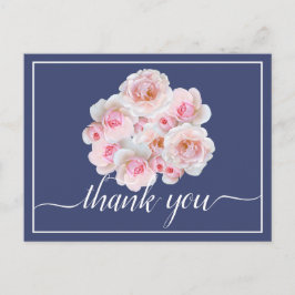 Mooie Roze Rozen Kleur Achtergrond Chic Bedankt Briefkaart