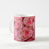 Mooie roze rozen koffiemok (Voorkant links)