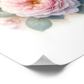 Mooie Roze Rozen Kunst Poster (Hoek)