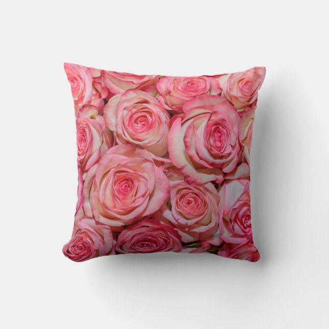 Mooie roze rozen kussen (Voorkant)
